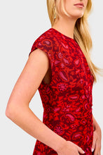 Load image into Gallery viewer, Celestina Mini Dress - Selcetta Paisley Red
