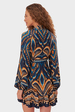 Load image into Gallery viewer, Pineapple Ikat Blue Raglan Mini Dress
