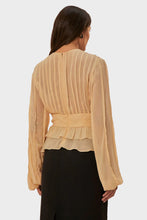 Load image into Gallery viewer, Beige Pleated Bust Blouse
