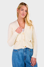 Load image into Gallery viewer, Double Pocket Cropped Cardi - Cream
