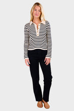 Load image into Gallery viewer, Elliot Stripe Sweater - Ivory &amp; Black Stripe
