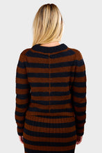 Load image into Gallery viewer, Ava Stripe Sweater - Black &amp; Cocoa Stripe
