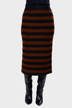 Load image into Gallery viewer, Pia Stripe Tube Skirt - Black &amp; Cocoa Stripe
