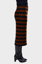 Load image into Gallery viewer, Pia Stripe Tube Skirt - Black &amp; Cocoa Stripe
