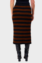 Load image into Gallery viewer, Pia Stripe Tube Skirt - Black &amp; Cocoa Stripe
