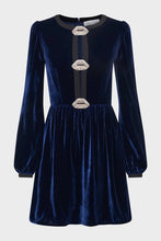 Load image into Gallery viewer, Camille Bows Mini Dress - Navy/Black/Lips
