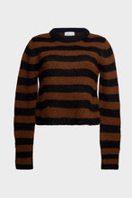 Load image into Gallery viewer, Ava Stripe Sweater - Black &amp; Cocoa Stripe
