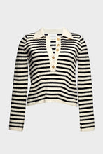 Load image into Gallery viewer, Elliot Stripe Sweater - Ivory &amp; Black Stripe
