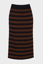 Load image into Gallery viewer, Pia Stripe Tube Skirt - Black &amp; Cocoa Stripe
