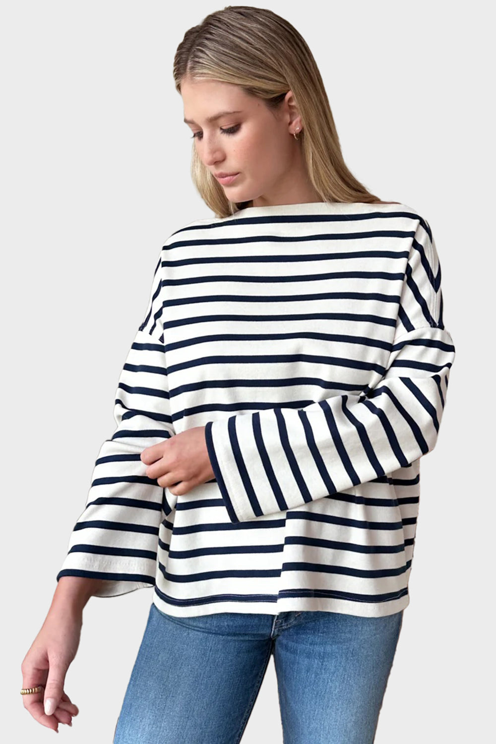 Bateau Top - Navy Stripe