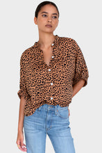 Load image into Gallery viewer, Mandarin Collar Top - Vintage Leopard Organic
