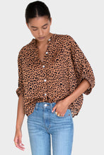 Load image into Gallery viewer, Mandarin Collar Top - Vintage Leopard Organic
