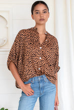 Load image into Gallery viewer, Mandarin Collar Top - Vintage Leopard Organic
