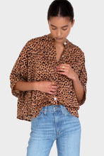 Load image into Gallery viewer, Mandarin Collar Top - Vintage Leopard Organic
