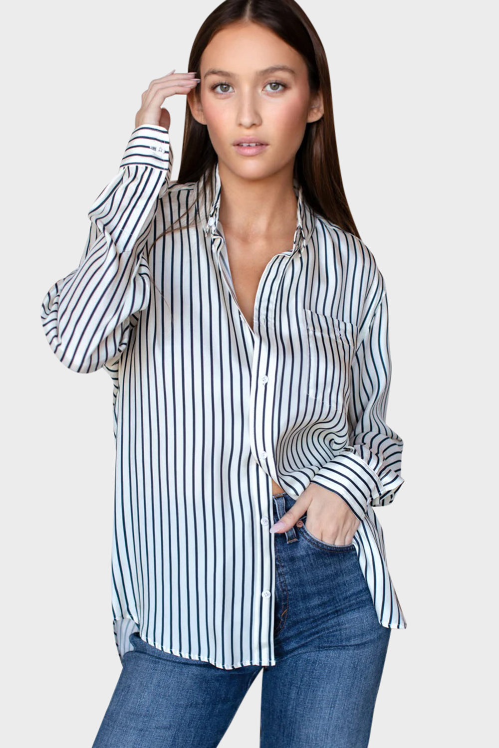 Ryan Shirt - Ivory Stripe Silk