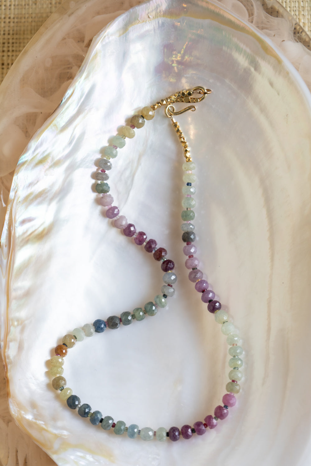 Rainbow Sapphire Rondelle Candy Necklace