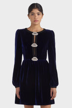 Load image into Gallery viewer, Camille Bows Mini Dress - Navy/Black/Lips
