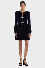 Load image into Gallery viewer, Camille Bows Mini Dress - Navy/Black/Lips
