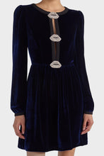 Load image into Gallery viewer, Camille Bows Mini Dress - Navy/Black/Lips
