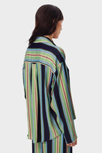 Load image into Gallery viewer, Pastelle Oversized Shirt - Teal Stripes
