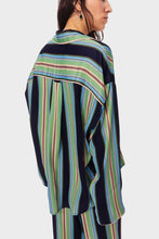 Load image into Gallery viewer, Pastelle Oversized Shirt - Teal Stripes
