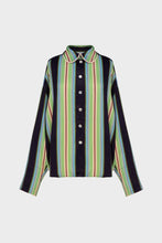 Load image into Gallery viewer, Pastelle Oversized Shirt - Teal Stripes
