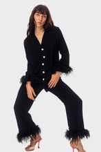 Load image into Gallery viewer, Party Pajama Set with Detachable Feathers - Black
