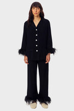 Load image into Gallery viewer, Party Pajama Set with Detachable Feathers - Black
