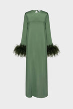 Load image into Gallery viewer, Suzi Maxi Dress with Detachable Feathers - Green
