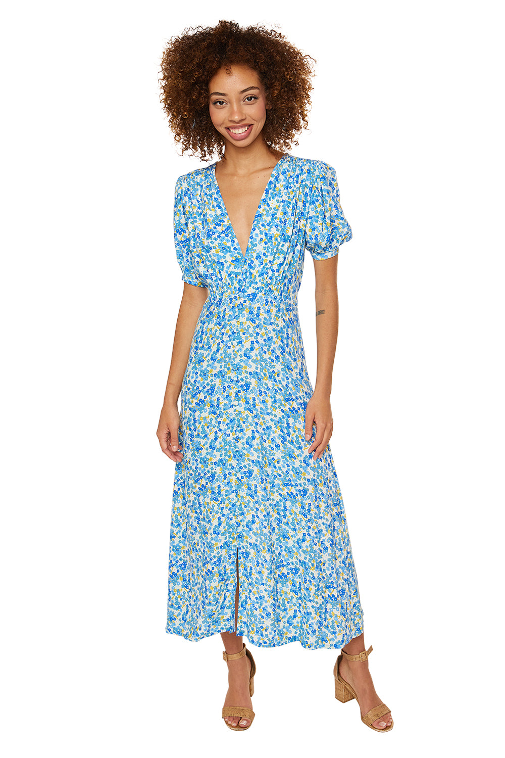 Bellavista Midi Dress Lou Floral Print Blue Apothea